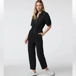 Unworn Vuori Coastline Front Zip Jumpsuit in Black
